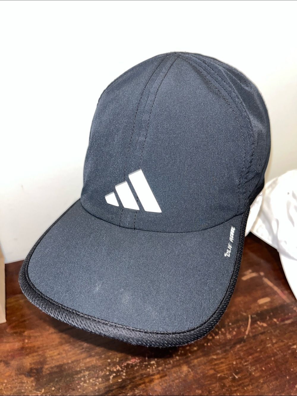 Black Adidas lightweight climber, cool, running tennis, pickleball Hat Cap Logo